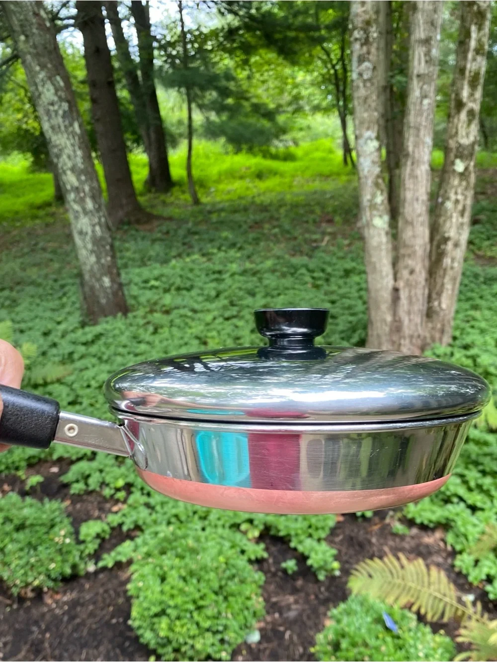 Vtg RevereWare Copper Clad 8” Skillet & Lid.  Made 1978 Clinton, IL NICE